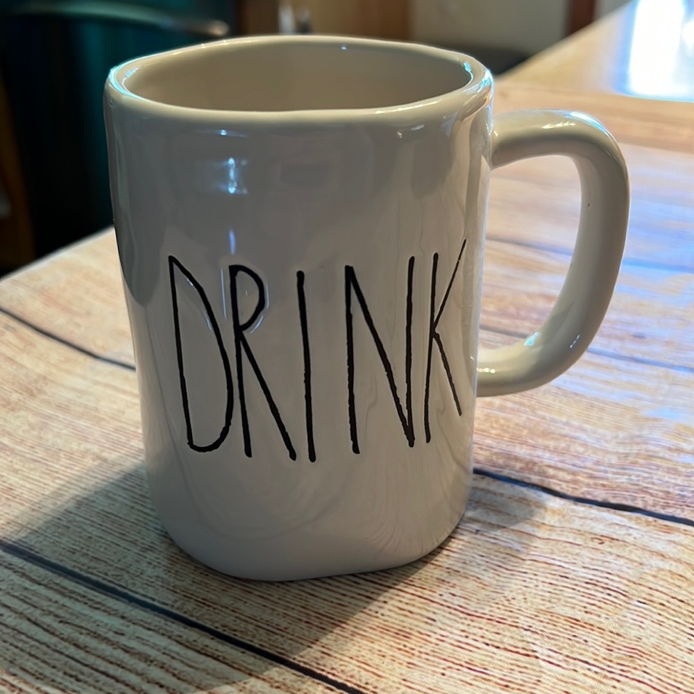 Magenta “DRINK” Ceramic Coffee Mug